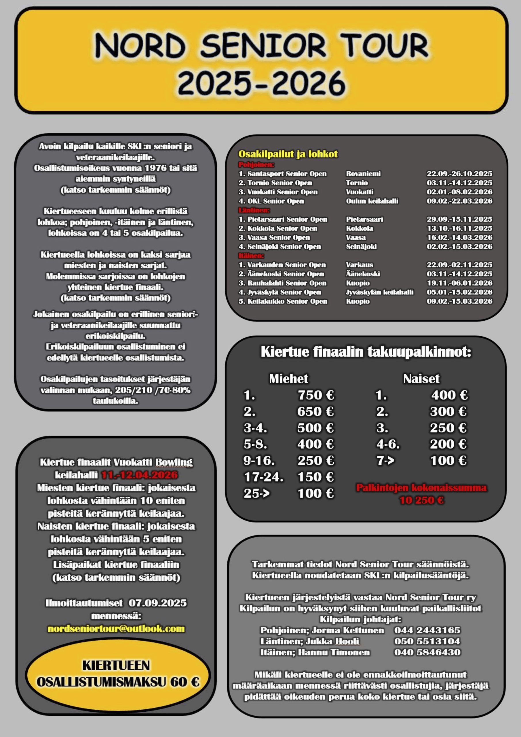 Nord Senior Tour 2025-2026 juliste